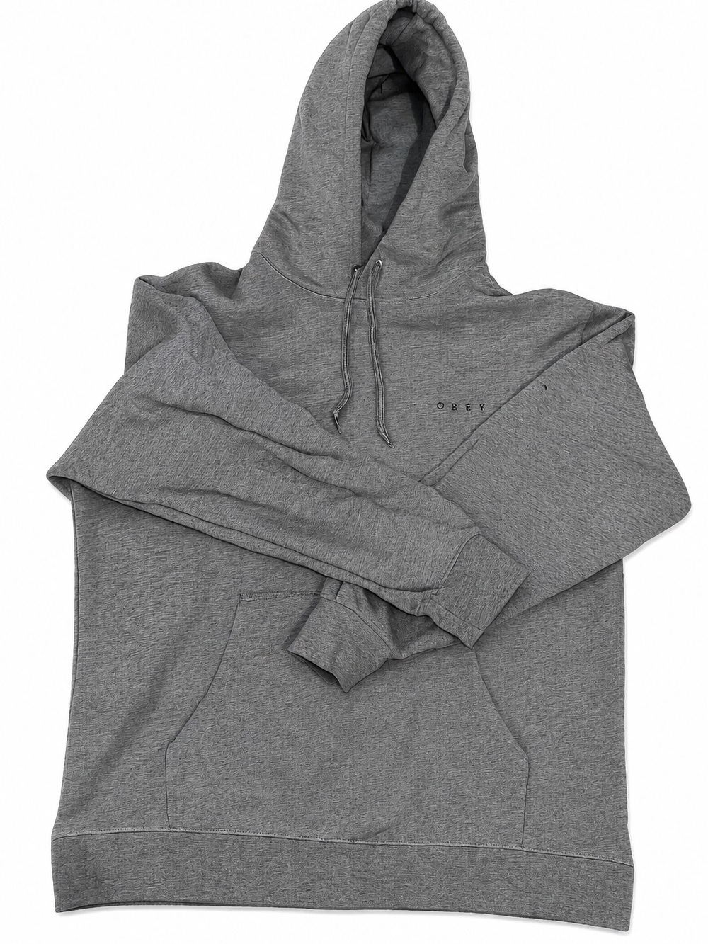 Obey Gray Pullover Hoodie with Subtle Logo